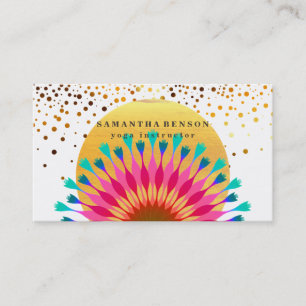 Cartão De Visita Logotipo da Flor Elegante Lotus Yoga