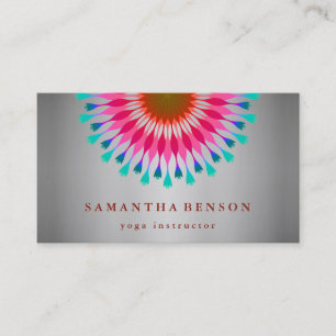Cartão De Visita Logotipo da Flor Elegante Lotus Yoga