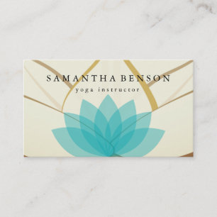 Cartão De Visita Logotipo da Flor Elegante Lotus Yoga