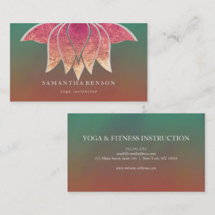 Cartão De Visita Logotipo da Flor Elegante Lotus Yoga