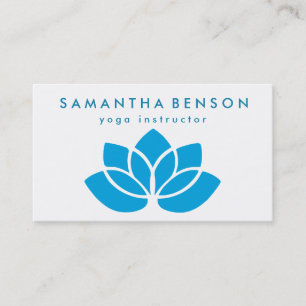 Cartão De Visita Logotipo da Flor Elegante Lotus Yoga