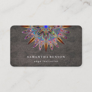 Cartão De Visita Logotipo da Flor Elegante Lotus Yoga Wooden