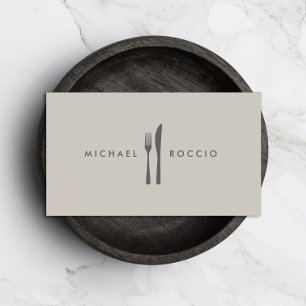 Cartão De Visita Logotipo da forquilha & da faca para o cozinheiro
