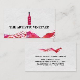 Cartão De Visita Logotipo da garrafa de vinho  Corante Artístico B