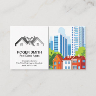 Cartão De Visita Logotipo da Imobiliária Home Properties   Edifício