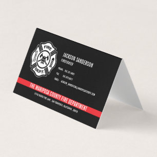 Cartão De Visita Logotipo da Linha Vermelha do Corpo de Bombeiros P