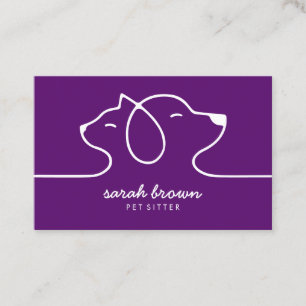 Cartão De Visita Logotipo da Linha Violeta Gato Cachorro Pet