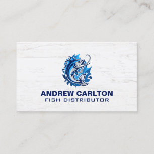 Cartão De Visita Logotipo da Loja de Pesca Frutos do Mar Restau