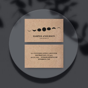 Cartão De Visita Logotipo da Lua Preta do Monograma Profissional
