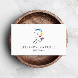 Cartão De Visita Logotipo da mão de cura Reiki, Healer, bem-estar