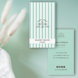 Cartão De Visita Logotipo da Padaria Verde da Casa da Moeda Vintage