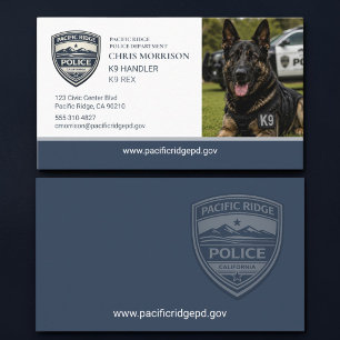Cartão De Visita Logotipo da Unidade de Polícia K9 da Unidade de Ap