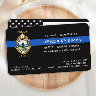 Cartão De Visita Logotipo da Unidade K9 Thin Blue Line Policial Cac