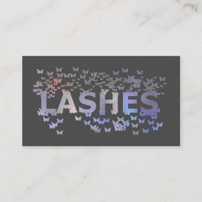 Cartão De Visita Logotipo das "borboletas holográficas" de luxo (Frente)