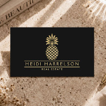 Logotipo de Abacaxi Dourado Elegante em Preto