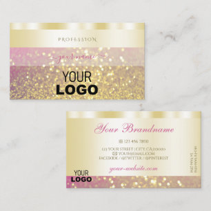 Cartão De Visita Logotipo de adição de brilho com brilho púrpura, c