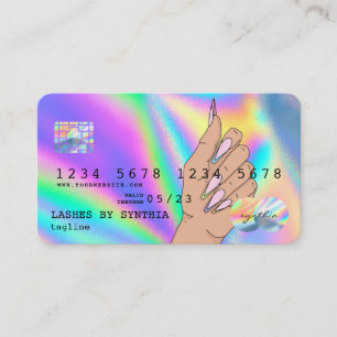 Cartão De Visita Logotipo de adição do Holograph Credit Card Nail T