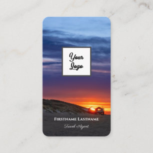 Cartão De Visita Logotipo de agente de viagens de pôr do sol na pra