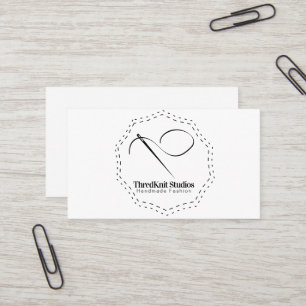 Cartão De Visita Logotipo de Agulha de Costura Costureira de Crochê