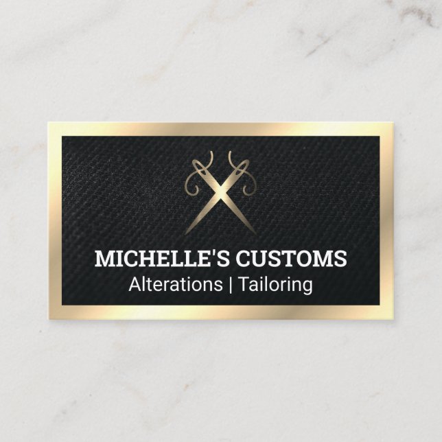 Cartão De Visita Logotipo de Agulhas de costura (Frente)