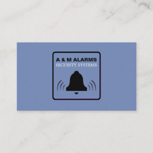 Cartão De Visita Logotipo de alarme preto e azul, serviço de alarme