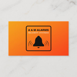 Cartão De Visita Logotipo de alarme preto e laranja, serviço de ala