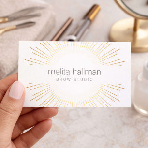 Cartão De Visita Logotipo de Artista de Sobrancelhas Elegante em Ex