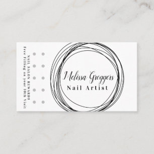 Cartão De Visita Logotipo de Artista de Unhas Moderno Recompensa Ci