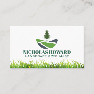 Cartão De Visita Logotipo de Árvore Paisagismo Jardinagem