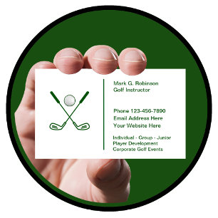 Cartão De Visita Logotipo de Aulas de Golfe