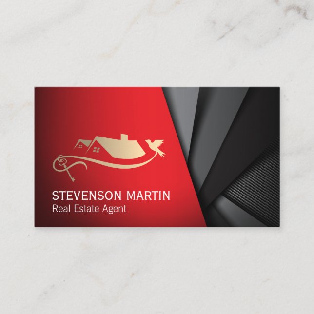 Cartão De Visita Logotipo de ave-chave do imóvel (Frente)
