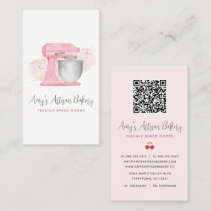 Cartão De Visita Logotipo de Batedeira de Cozinha Rosa Blush Código