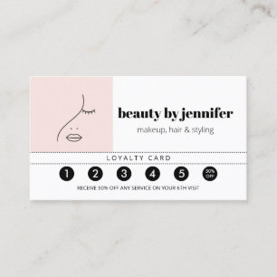 Cartão De Visita Logotipo de Bela de Rosto Minimalista Maquietando
