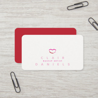 Cartão De Visita Logotipo de Beleza Modern Lips | Cor Editável |