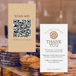Cartão De Visita Logotipo de Biscoito Minimalista QR Code para Deix