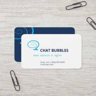 Cartão De Visita Logotipo de Bolha de Chat Moderno | Cor Editável |