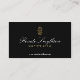 Cartão De Visita Logotipo de Bolo de Camadas Vintage com Tipo Elega