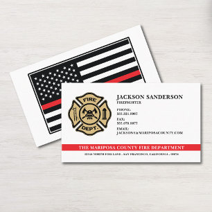 Cartão De Visita Logotipo de Bombeiro de Departamento de Bombeiros 