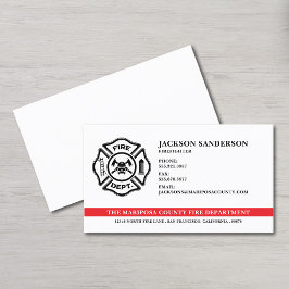 Cartão De Visita Logotipo de Bombeiro Personalizável do Departament