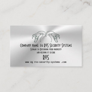 Cartão De Visita Logotipo de Cabeças de Cobra Gêmeas, Presas Barrad