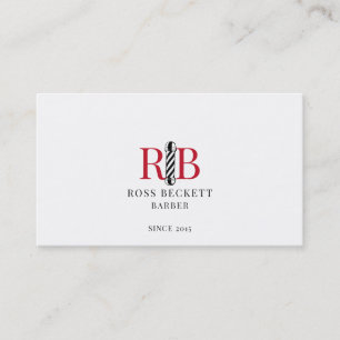 Cartão De Visita Logotipo de Cabelereiro Barber Pole Estilista de C
