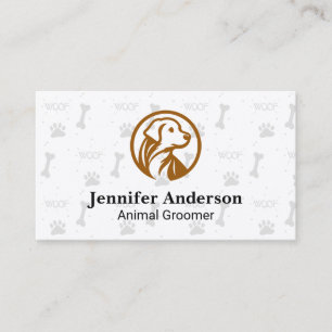 Cartão De Visita Logotipo de Cachorro Padrão Ósso Pata Au Au An