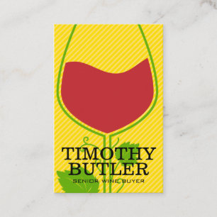 Cartão De Visita Logotipo de Cálice de Vinho e Vinha