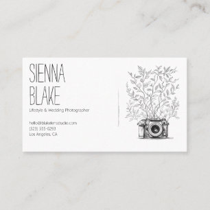 Cartão De Visita Logotipo de Câmera Botânica Código QR de Fotógrafo