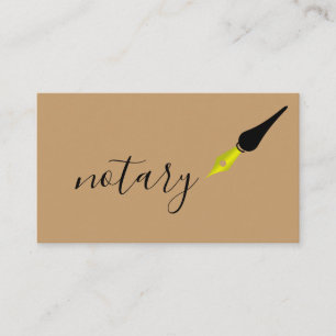 Cartão De Visita Logotipo de Caneta de Agente de Notário Freelance