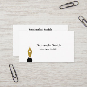 Cartão De Visita Logotipo de Caneta de Agente de Notário Freelance