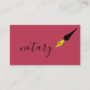 Cartão De Visita Logotipo de Caneta de agente notário Escritor de