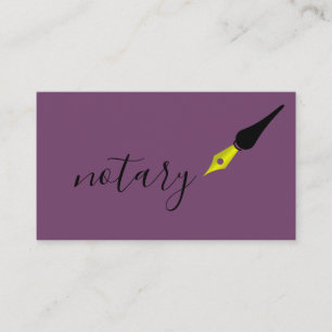 Cartão De Visita Logotipo de Caneta de agente notário Escritor de