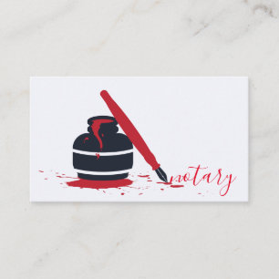 Cartão De Visita Logotipo de Caneta de agente notário Escritor de 