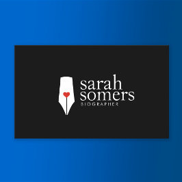 Cartão De Visita Logotipo de Caneta do Freelance Writer e da Noveli